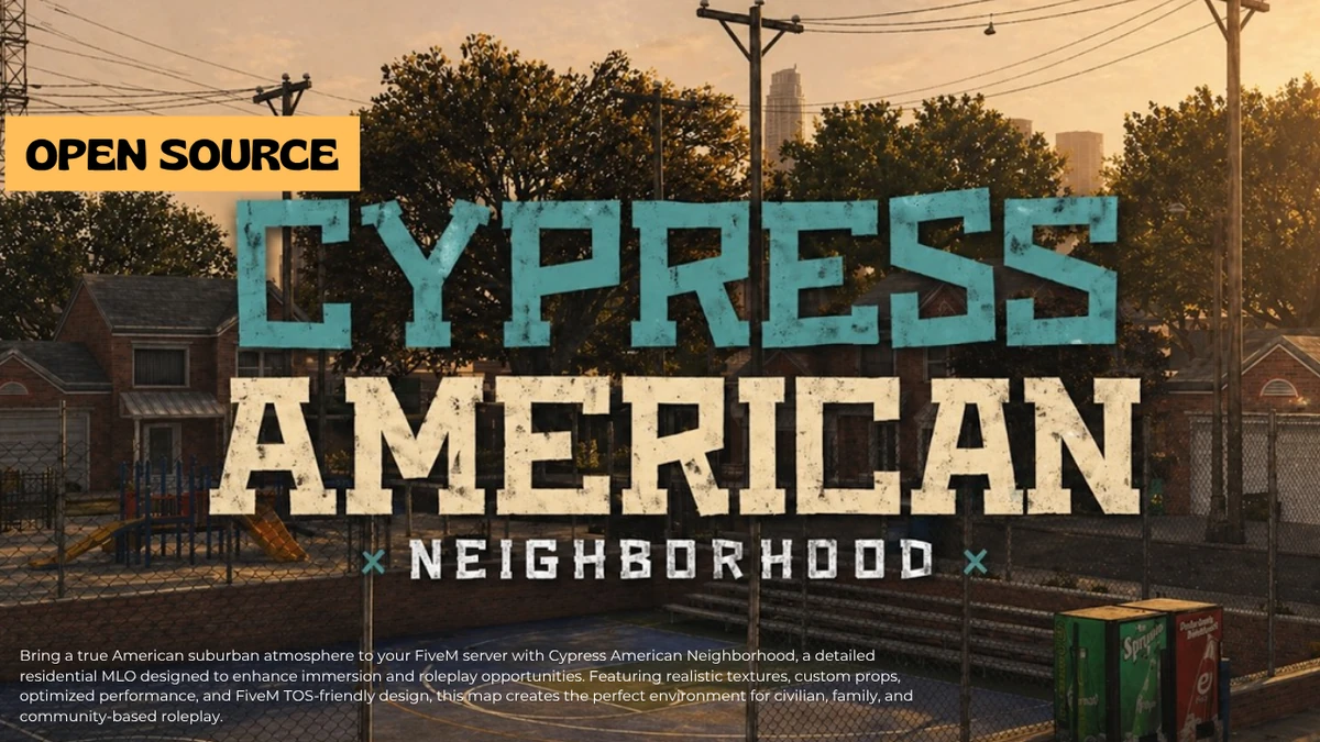 Cypress American Neighborhood | Realistic Residential MLO for FiveM | Open Source